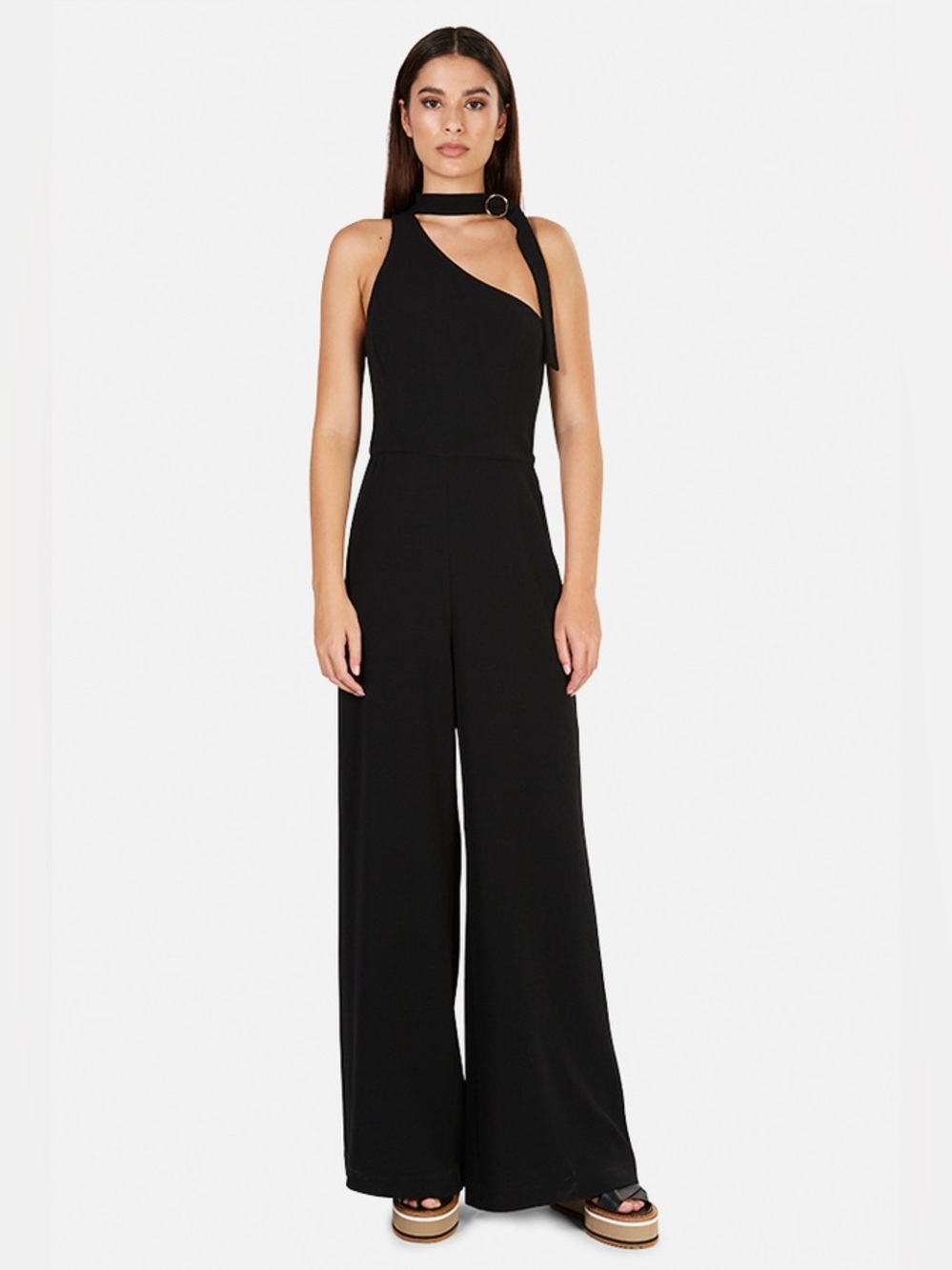 Zimmermann Teal Green Crepe Wide Leg Neck Tie Jumpsuit | Size 1 (M)
